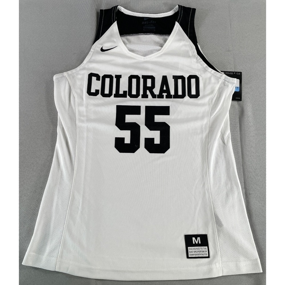 Nike Dri-FIT Colorado 55 White Black Sleeveless Basketball Jersey Womens M 80235